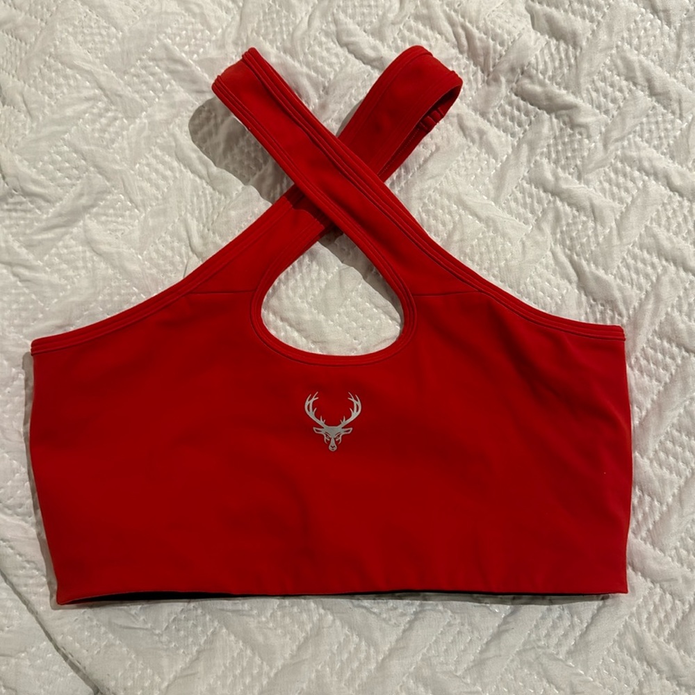 Brand new BuckedUp cross neck sports bra